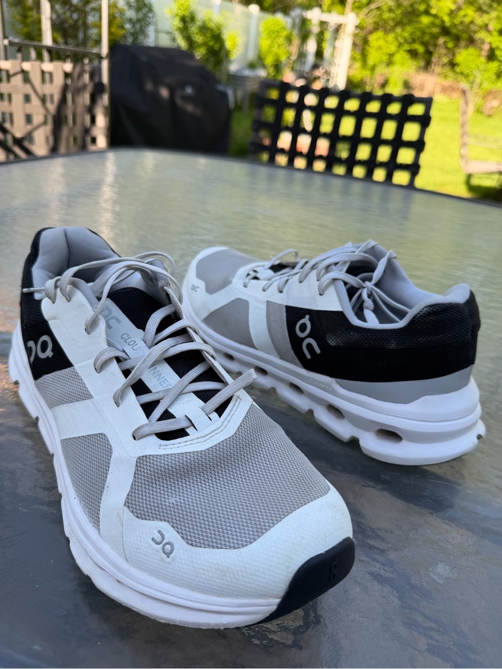 On Men's Cloudrunning Shoes in White, Gray & Black - Picture 11 of 14